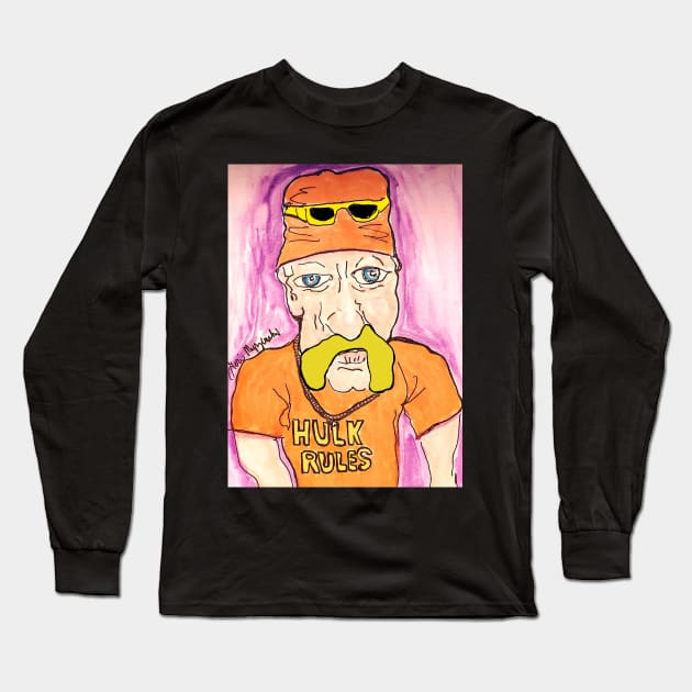 Hulk Hogan Long Sleeve T-Shirt by TheArtQueenOfMichigan 